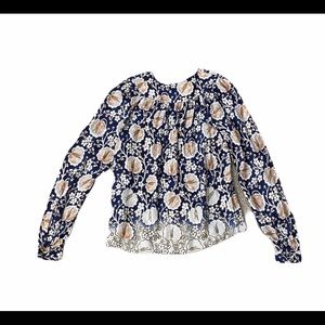 Maeve Anthropologie Tulip Dip Dyed Button Down Top